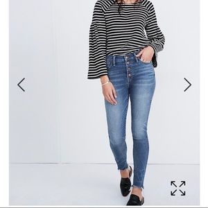10" high rise skinny madewell jeans
